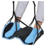 Everlasting Comfort Airplane Foot Hammock - Memory Foam Foot Rest for Plane Travel - Portable Foot Rest for Air Travel, Desk & Car - Airplane Essentials Foot Hammock for Plane Travel