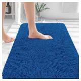 OLANLY Bathroom Rugs 36x24, Extra Soft Absorbent Chenille Bath Rugs, Rubber Backing Quick Dry, Machine Washable Bath Mats for Bathroom Floor, Tub and Shower, Home Decor Accessories, Deep Navy Blue