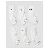 Nike Dri-Fit Performance Basic Crew (Toddler/Little Kid) White 5-7 (10 Toddler-3 Little Kid)