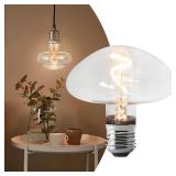 E26 LED Bulb, 3W LED Bulb Equivalent to 25W, 2200K Clear White Edison Bulb, Dimmable Mushroom LED Bulb, 200LM, Vintage Decorative Hanging Light Bulb, 110-130V for Table Lamps, Pendant & Art Lamps