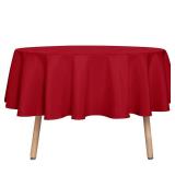 sancua Round Tablecloth - 70 Inch - Water Resistant Spill Proof Washable Polyester Table Cloth Decorative Fabric Table Cover for Dining Tables, Buffet Parties and Camping, Red