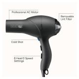 Infiniti PRO CONAIR Hair Dryer with Diffuser, Professional AC Motor, Tourmaline Ceramic Technology Blow Dryer, Includes Concentrator and Blowout Brush, Amazon Exclusive, Gray