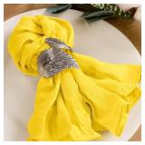 MLMC 10 Pack Cheesecloth Napkins Washable Cloth Napkins 21\"x21\" Boho Reusable Table Napkins in Bulk for Back to School Bridal Baby Shower Events Table Decor Yellow