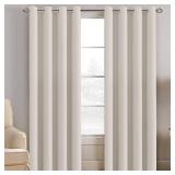 H.VERSAILTEX Light Blocking Curtain for Living Room Thermal Insulated Window Treatment Panel/Drape for Dining Room, Elegant Soft Curtain for Bedroom Grommet Top One Panel (Ivory - 52x96 Inches)