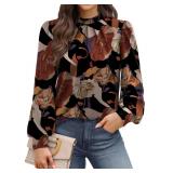 Fall Outfits for Women 2025 Long Sleeve Shirts Blouses Work Business Casual Tops for Teachers Outfits Early Fall Clothes Fashion Clothing Trendy Ladies Tunic Boho Tops Floral Print S