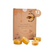 12pack Yellow Beeswax Tealight Candles, 4 Hours Burn Time Handmade Tea Light Candle,Natural Unscented Pure Beeswax Candles for Home Decor,Party,Ambiance