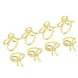 uxcell Metal Napkin Rings Set of 8, Bow-Knot Napkin Ring Holder Buckle for Dining Table Decorations Wedding Birthday Holiday Party, Gold Tone