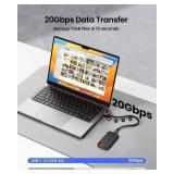 Silkland USB C 3.2 Gen 2x2 Cable, 20Gbps USB C High Speed Data Transfer, 5K/4K 60Hz USBC Monitor Cord, 240W PD Fast Charging, Type C 3.1 Cable Compatible for SSD, Hub, Dock, eGPU, 1.6FT