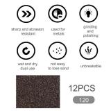 Tanbupu 12Pcs Sanding Sponge 120 Grit Medium Sanding Blocks for Drywall Metal Wood Washable and Reusable
