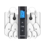 AVCOO 30 Modes TENS EMS Unit Compact Muscle Stimulator for Pain Relief of Back, Shoulder, Neck, Rechargeable & Portable Dual Channel EMS Muscle Stimulator with 30 Intensity Levels, 12 Electrode Pads