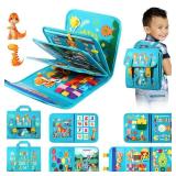 FREYBLI Toddler Busy Board, Montessori Toys for Boy Birthday Gift, Educational Quiet Activity Busy Book for Toddlers, Airplane Car Travel Toys