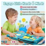 FREYBLI Toddler Busy Board, Montessori Toys for Boy Birthday Gift, Educational Quiet Activity Busy Book for Toddlers, Airplane Car Travel Toys