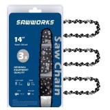 3-Pack Stihl 14 Inch Pole Saw Chain, 1/4\" Pitch .043\" Gauge 72 Drive Links, Chainsaw Chain for 71PM3-72 Stihl MSA 120 C-B, MSA 160 C-B, MSA 200 C-B, 3670-005-0072 and More