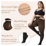 Justay 1 Pair Plus Size Fleece Lined Tights Women Winter Warm Thick Pantyhose Fake Translucent Thermal Leggings for Gifts