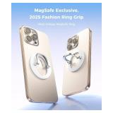 SUPERONE for MagSafe Phone Grip Ring Holder Stand, [2025 Super Magnet] Adjustable Magnetic Finger Ring Grip Kickstand for iPhone 17/16/15/14/13/12 Series, MagSafe Case Accessories