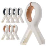 Extra Large Beach Towel Clips 8 Pack, 5.1 Inch Towel Clips for Beach Chairs Cruise Heavy Duty, Towel Holder Clips for Clothes Pool Boat, 2 Colors Khaki and Blue