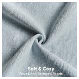 FUTEI Dusty Blue Chenille Decorative Throw Pillow Covers 20x20 Inch Set of 2,Soft Cozy Faux Linen Textured Cushion Case,Farmhouse Home Decor for Couch Living Room