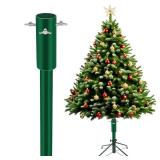 14.8\" Christmas Tree Height Extender with 3 Fixing Screws,Christmas Tree Riser Fit 0.5-1.57 Inch Tree Poles,Make Xmas Tree Taller for 4.5Ft to 6.5Ft Artificial Trees Xmas Seasonal Indoor Decor,Green