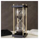 Large Sand Timer, Hourglass Timer 60 Minutes,Vintage Wooden Hour Glass Timer,Modern Home Kitchen Office Decoration (Goldenrod Black)