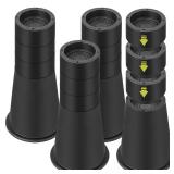 4 Pack Bed Risers 12 or 6 inch Heavy Duty, Adjustable Furniture Risers Lift Height 11.4\",9.6\", 7.8\", 6\" For Table Desk Couch Chair Sofa Cabinet Bed Frame Dorm, Round Stackable Table Leg Risers, Bl