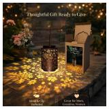 Snowflake Solar Lanterns Outdoor Waterproof, Hanging Metal Copper Lights for Garden, Patio, Porch, Yard, Romantic Valentineâs Gift for Her, Thoughtful Winter Gifts for Mom & Women