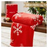 BEDELITE Christmas Throw Blanketâ Cozy Holiday Blanket with Red Snowflake Design, Soft Lightweight Fleece Christmas Blanket for Couch & Bed, Festive Home DÃ©cor & Gift, 50\"x60\"