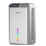 Dehumidifiers for Home (85 OZ Water Tank, 800 sq.ft) Quiet Small Dehumidifier for Basement Bedroom Bathroom with Drain Hose, 3 Gear Timer, Sleep Mode, Auto Shut Off, 7 Color Ambient Light