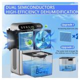 Dehumidifiers for Home (85 OZ Water Tank, 800 sq.ft) Quiet Small Dehumidifier for Basement Bedroom Bathroom with Drain Hose, 3 Gear Timer, Sleep Mode, Auto Shut Off, 7 Color Ambient Light