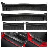 SUPAREE Door Sill Guards Kit fits JL, Black Rubber Door Entry Guards fits 2018-2025 Jeep Wrangler JLU JT 4-Door Accessories Parts Door Sill Guards Protector Replacement, 4pcs/Set