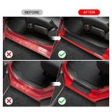 SUPAREE Door Sill Guards Kit fits JL, Black Rubber Door Entry Guards fits 2018-2025 Jeep Wrangler JLU JT 4-Door Accessories Parts Door Sill Guards Protector Replacement, 4pcs/Set