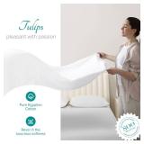 Carressa Linen 100% Egyptian Cotton Queen Sheet Set - 800 High Thread Count Egyptian Cotton Sheets Queen Size (4 PC, Crisp White), Soft, Cooling, 16\" Deep Pocket Sateen Weave Luxury Hotel Bed Sheet