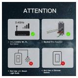 MOES Smart Single Pole Light Switch, 2.4GHz WiFi Smart Wall Switch, Needs Neutral Wire, Multi-Control, Smart Life/TUYA APP Control, Voice Control with Alexa/Google Home, White 4 Gang