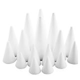 Bright Creations 16 Pack Foam Cones for Crafts - 4 Assorted Sizes for Trees, Holiday Decorations - Handmade Gnomes (White, 2.2-6 in) - Craft Cones - Cone Shape Foam - Foam Tree Cones