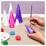 Bright Creations 16 Pack Foam Cones for Crafts - 4 Assorted Sizes for Trees, Holiday Decorations - Handmade Gnomes (White, 2.2-6 in) - Craft Cones - Cone Shape Foam - Foam Tree Cones