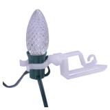 NIOSTA C7 C9 Outdoor Christmas Lights Clips,Adjustable Quick Clips for Shingle,Gutter,Roof,Fence,C9 White,50 Pack