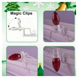 NIOSTA C7 C9 Outdoor Christmas Lights Clips,Adjustable Quick Clips for Shingle,Gutter,Roof,Fence,C9 White,50 Pack