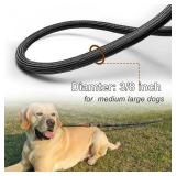 SEPXUFORE Tie Out Rope Dog Leash, Long Tether 8-10-13-15-20-25-30-35-40-45-50-65FT Heavy Duty Nylon Check Cord for Medium Large Dogs Outdoor Playing Camping Backyard (Black, 3/8\" x 25ft)