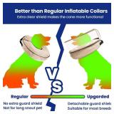 BARKLESS Dog Cone, Inflatable Dog Cone After Surgery for Large Breeds, Soft Surgery Collar with Enhanced Anti-Licking Guard Shield for Pets, Patented Protective Donut Collar