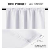 PONY DANCE Pure White Curtains - Window Treatments Home Decor Thermal Insulated Curtain Drapes Light Filter Low Shading Effect for Bedroom & Kitchen, 42 W x 54 L, 2 Pieces