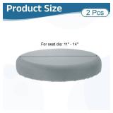 uxcell 2 Pack Stool Covers Round, 11-15 Inch Bar Stool Covers Washable Dustproof Slipcover Seat Cushion with Elastic for Bar Kitchen Living Room Decor, Gray