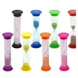 TeacherFav Sand Timer for Kids Set of 8 Small Colorful Hourglass Acrylic Covered Clock 30Sec 1Min 2Min 3Min 4Min 5Min 6 Min 10 Min for Classroom, Home & Kids Room
