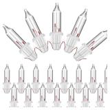 Mudder 60Count 2.5V Christmas 50/100/150/200 Count Mini Incandescent Wire String Lights Replacement Bulbs Indoor/Outdoor Christmas Lights Decor for Home Xmas Tree (White Base with Warm White Bulb)