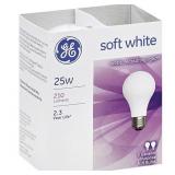 GE Bulb SFTWHT 25A/W PK2