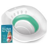 RUGUO Sitz Bath for Toilet Seat - Yoni Steam Seat - Sitz Bath for Hemorrhoids and Postpartum Care - Portable Bidet BPA Free - Foldable Basin for Epsom Salt Soak - Green