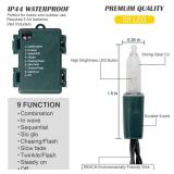 Blissun Christmas Lights, 50-Count Green Wire Light Set, Battery Operated Christmas Mini String Light with 8 Modes, 16 ft Fairy Lights for Christmas Tree Garden Wreath Decorations (2 Pack, Warm White)