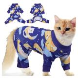 PUMYPOREITY Cat Hair Sticky Shirt â Breathable & Lightweight, Reduces Shedding Fur Pajamas, Prevents Licking Wounds After Surgery, Cat Sweaters - Soft & Machine Washable, Blue, M