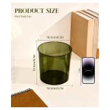 SEEK RARE Bathroom Trash Can 6.5 x 5.7 x 6.1 Inch Small Trash Can Plastic Wastebasket Large Capacity Green Round Garbage Can for Bathroom Bedroom Office Kitchen Dorm Room (S)