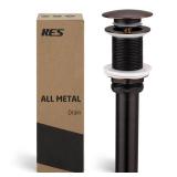 KES Bathroom Sink Drain Without Overflow Vessel Sink Lavatory Vanity Pop Up Drain Stopper Oil Rubbed Bronze, All Metal Rustproof Brass and 304 Stainless Steel, for 1.6\"-1.9\" Sink Hole, S2008D-ORB
