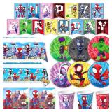 Birthday Party Supplies,68 pcs Party Decorations include 6 Different Style Paper Plates,2 Large Tablecloth,Happy Birthday Banner,Napkins and Cups for Boys Girls Decor, Serve 15+ Guest