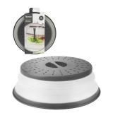 Tovolo Microwave Splatter Cover for Food, Medium (Charcoal) - Collapsible & Vented Silicone Splatter Guard Lid - Microwave Plate & Dish Cover with Handle - BPA-Free Kitchen Gadget for Meal Prep